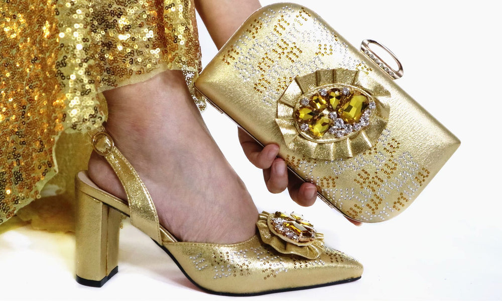French Toe Shoes Matching Bag